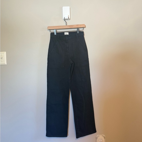 Aritzia Wilfred Free •‎ Modern Utility Pant Women's Size 00 in Black Wide Leg - Picture 12 of 12